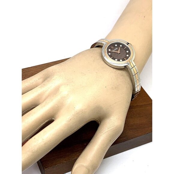 Bulova Women's Watch 98P194 Quartz Bangle Diamond Dial Rose Gold Silver … - Picture 5 of 14